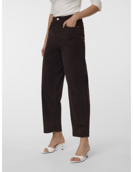 Pantalon Barrel Chocolate Torte VMBILLIE Longueur 30 Vero Moda - 1 | GIÙ